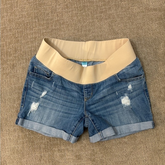 Old Navy Maternity Denim Jean Shorts with Cuff Women's Size 8 - Picture 9 of 14